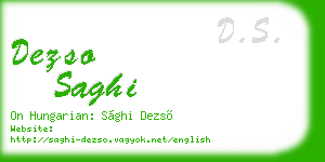 dezso saghi business card